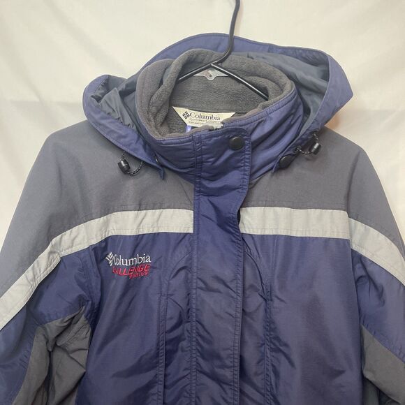 Columbia Womens Blue Challenge Series Core Full Zip Drawstring Ski Jacket Size S - Picture 2 of 8